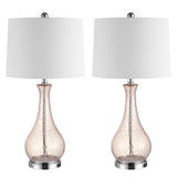 Safavieh Finnley, 27.5 Inch, Blush, Table Lamp W/ Usb Port​ Blush Glass TBL4206C-U