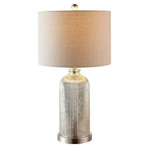 Ashson Contemporary Table Lamp Set of 2 - Mercury Glass with Beige Shades for Elegant Living Spaces