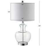 Bilsor Contemporary Table Lamp Set of 2 – Clear Glass & Chrome Finish, Elegant Minimalist Design