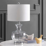 Bilsor Contemporary Table Lamp Set of 2 – Clear Glass & Chrome Finish, Elegant Minimalist Design