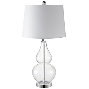 Frena Contemporary Table Lamp Set of 2 - Bold Glass Design with Elegant White Shade for Home Decor