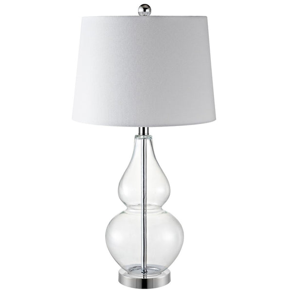 Frena Contemporary Table Lamp Set of 2 - Bold Glass Design with Elegant White Shade for Home Decor