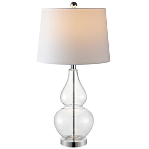 Frena Contemporary Table Lamp Set of 2 - Bold Glass Design with Elegant White Shade for Home Decor