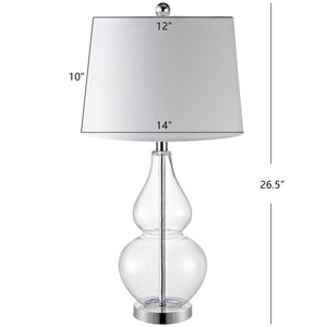 Frena Contemporary Table Lamp Set of 2 - Bold Glass Design with Elegant White Shade for Home Decor
