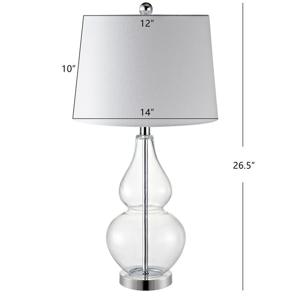 Frena Contemporary Table Lamp Set of 2 - Bold Glass Design with Elegant White Shade for Home Decor