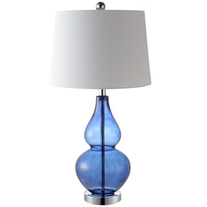 Frena Contemporary Table Lamp Set of 2 - Bold Glass Design with Elegant White Shade for Home Decor