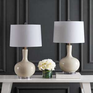 Nilla Table Lamp Set of 2 - Modern Glass Design with Elegant White Shade for Contemporary Spaces