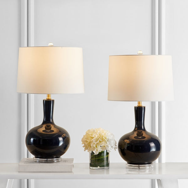 Nilla Table Lamp Set of 2 - Modern Glass Design with Elegant White Shade for Contemporary Spaces