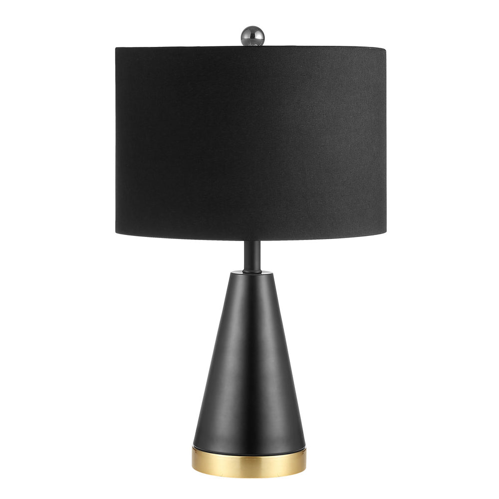 Penla Glamorous Table Lamp Set of 2 - Modern Black with Brass Gold Accents for Chic Décor