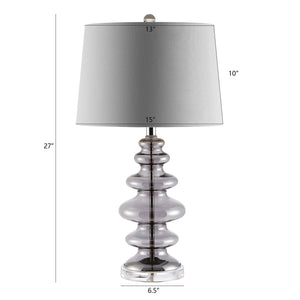 Orien Table Lamp - Glamorous Silver Undulating Design with Off-White Shade for Elegant Décor
