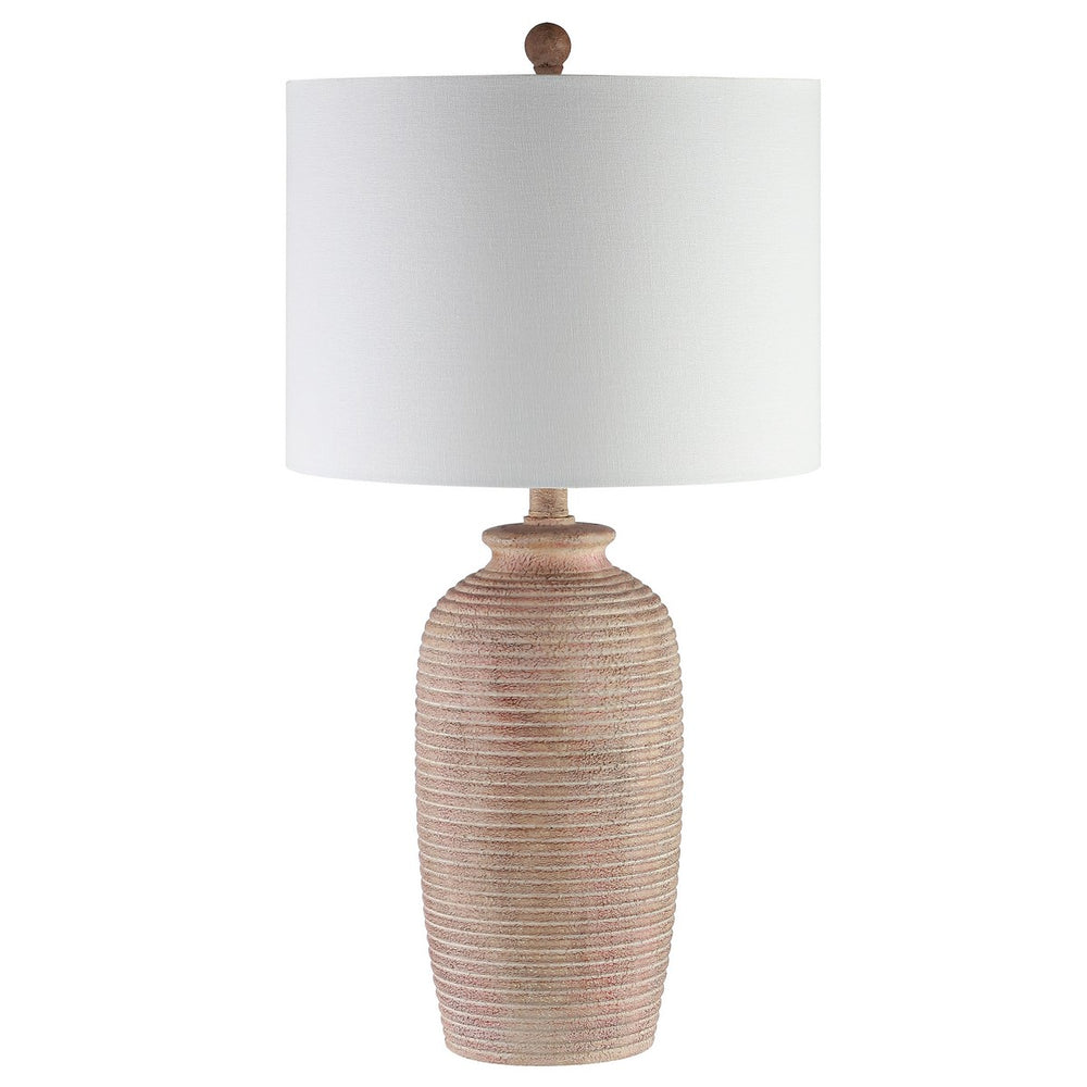 Kensen Table Lamp - Sandy Pearl Urn Design with Off White Shade, Perfect for Timeless Home Décor