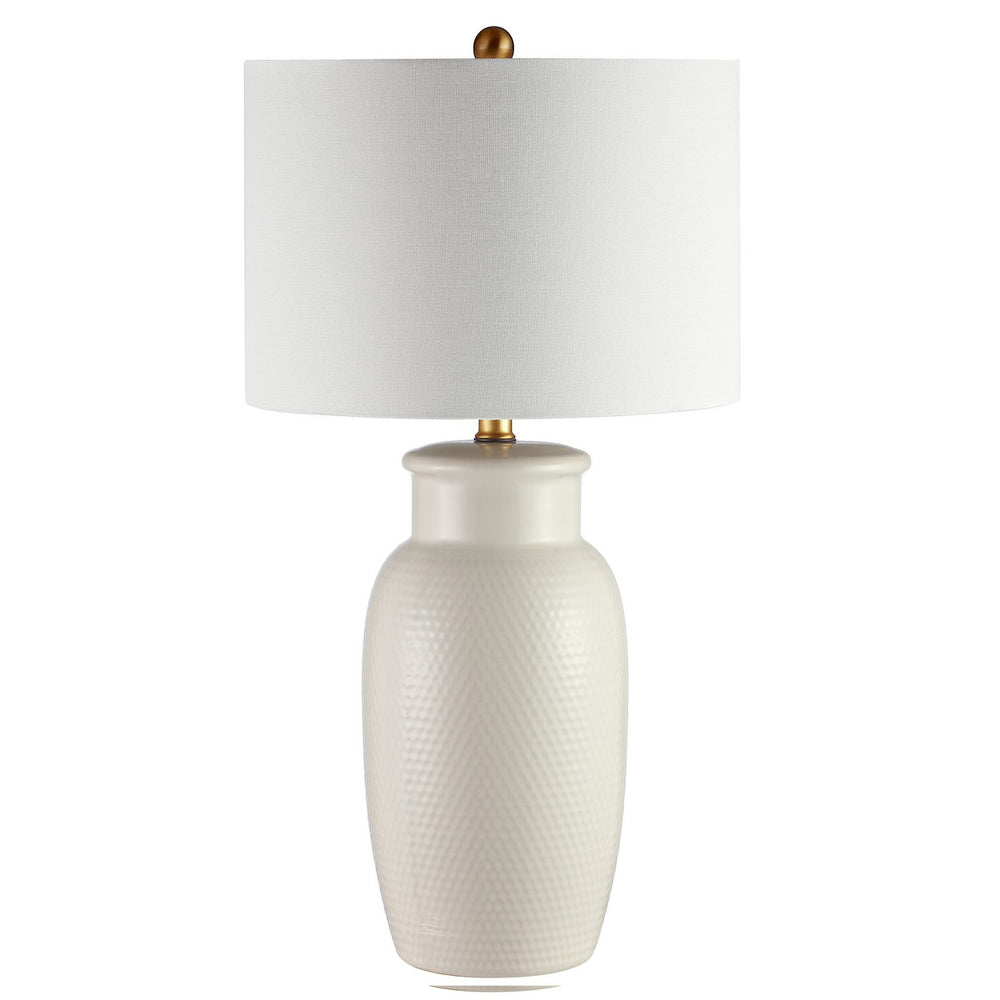 Norsi Table Lamp - Elegant Ivory Ceramic Design with Off-White Shade & Gold Accents for Any Room