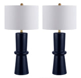 Safavieh Ellaria Ceramic Table Lamp in Navy Blue - Set of 2 TBL4300A-SET2