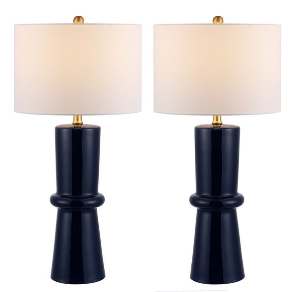 Safavieh Ellaria Ceramic Table Lamp in Navy Blue - Set of 2 TBL4300A-SET2