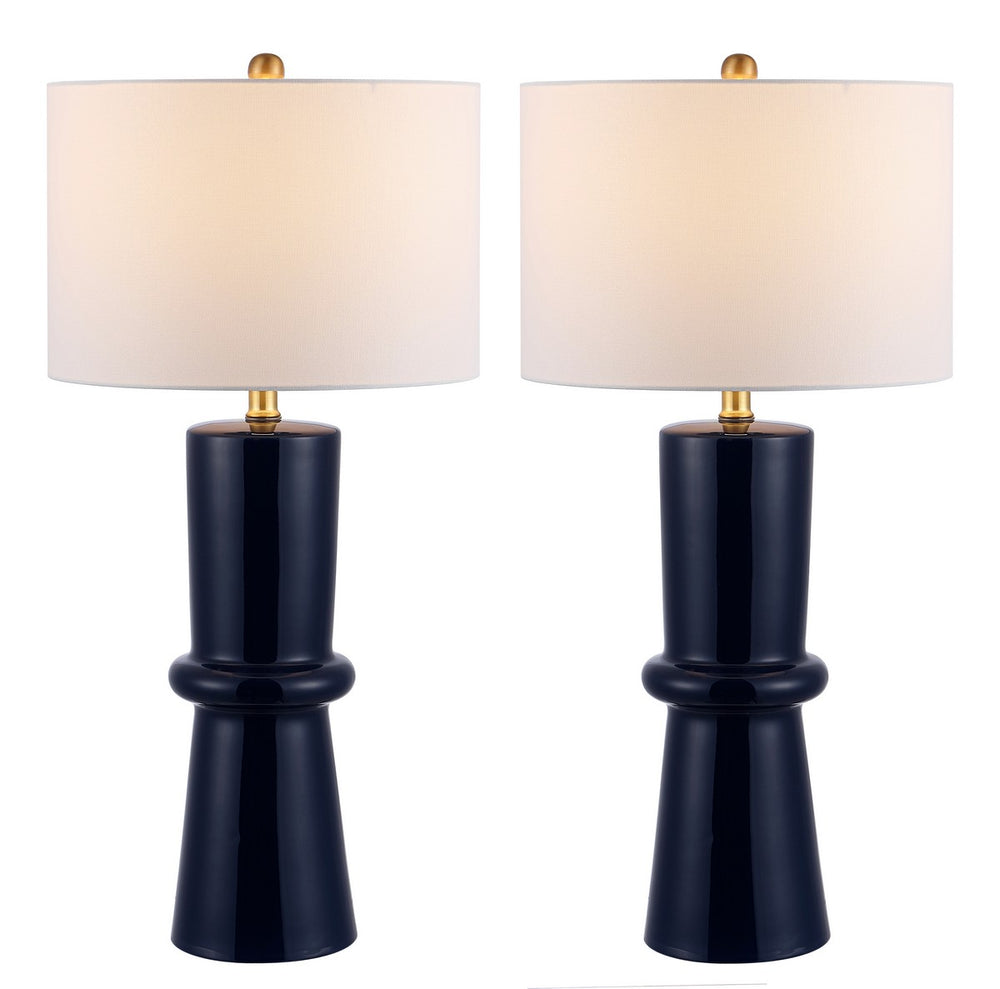 Safavieh Ellaria Ceramic Table Lamp in Navy Blue - Set of 2 TBL4300A-SET2