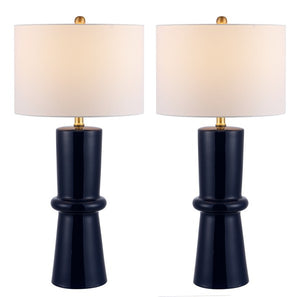 Safavieh Ellaria Ceramic Table Lamp in Navy Blue - Set of 2 TBL4300A-SET2