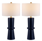 Ellaria Ceramic Table Lamp in Navy Blue - Set of 2