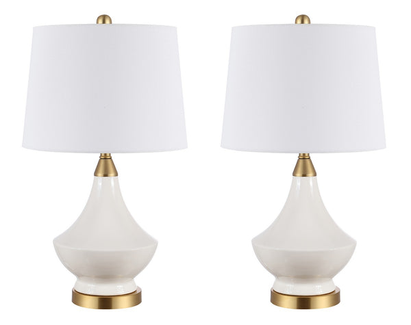 Safavieh Marlowe Glass Table Lamp in White - Set of 2 TBL4310A-SET2