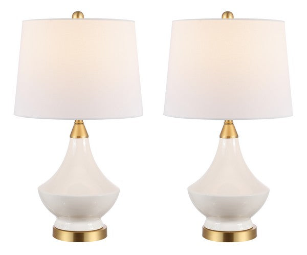 Safavieh Marlowe Glass Table Lamp in White - Set of 2 TBL4310A-SET2