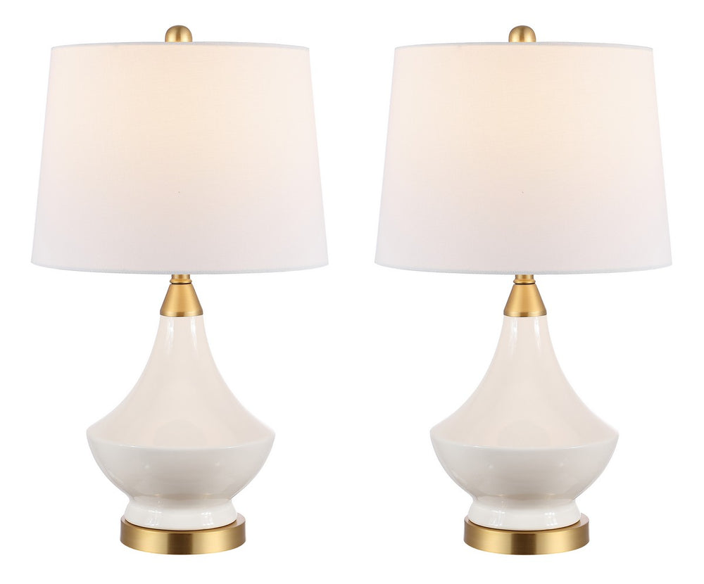 Safavieh Marlowe Glass Table Lamp in White - Set of 2 TBL4310A-SET2