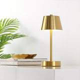 Safavieh Laita, 11 Inch, Brass, Iron, Rechargeable Led Table Lamp​ Brass Gold Metal TBL4316B