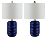 Safavieh Jace Ceramic Table Lamp in Navy Blue - Set of 2 TBL4342A-SET2