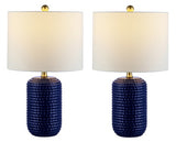 Jace Ceramic Table Lamp in Navy Blue - Set of 2