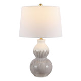 Kenzo Ceramic Table Lamp in Ivory, Moss Green