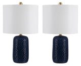 Safavieh Huxley Ceramic Table Lamp in Navy Blue - Set of 2 TBL4354A-SET2