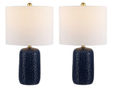 Huxley Ceramic Table Lamp in Navy Blue - Set of 2