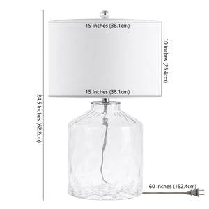 Julen Table Lamp - Elegant Clear Glass Design with Silver Accents - Perfect for Any Room Décor!
