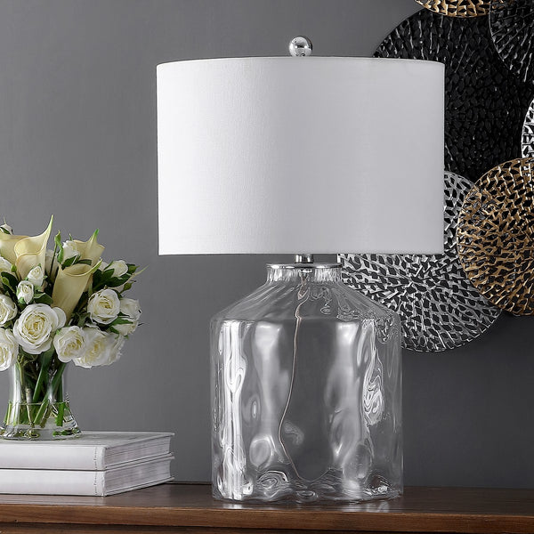 Julen Table Lamp - Elegant Clear Glass Design with Silver Accents - Perfect for Any Room Décor!