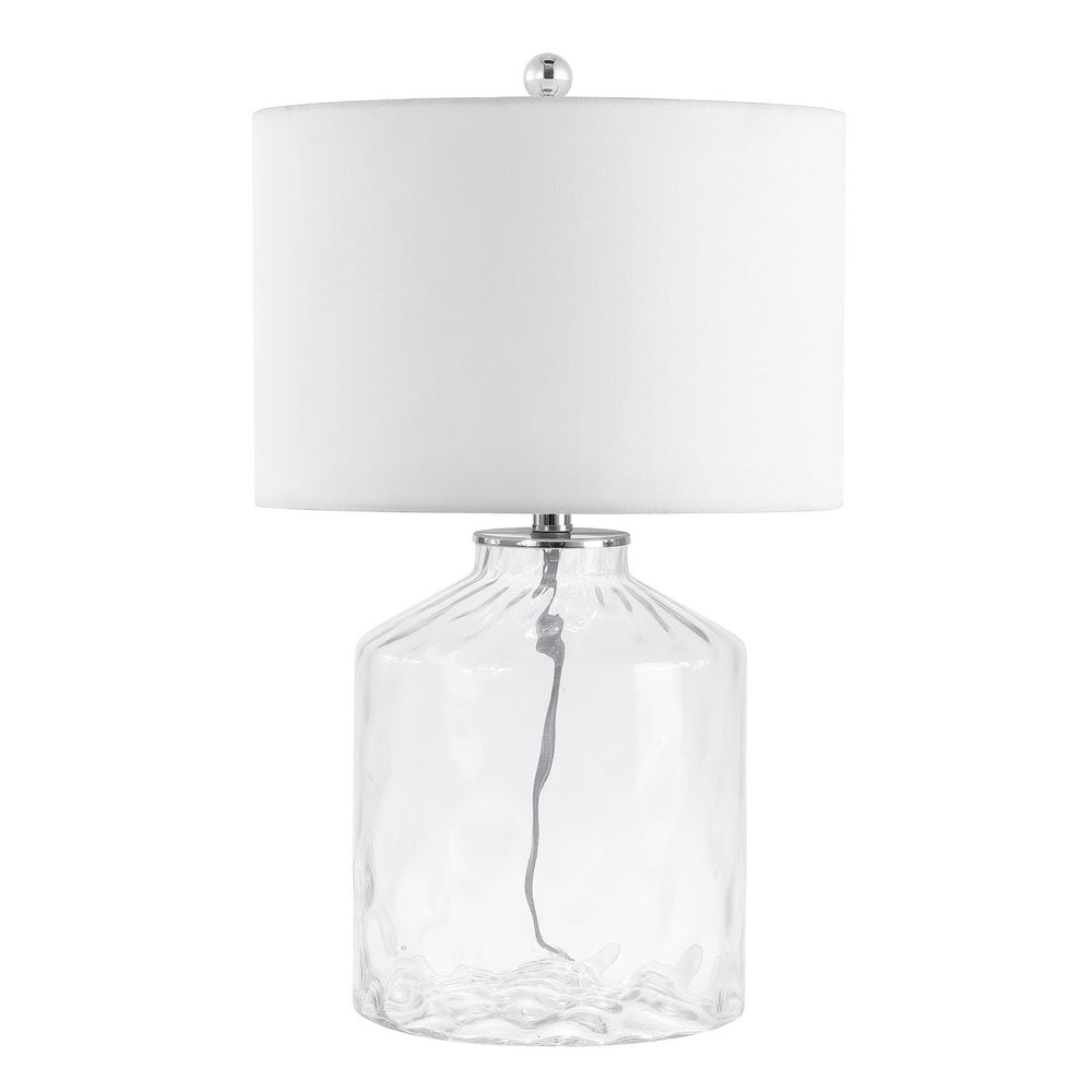 Julen Table Lamp - Elegant Clear Glass Design with Silver Accents - Perfect for Any Room Décor!
