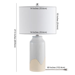 Bevlen Table Lamp - Contemporary Glossy White & Matte Clay Design for Elegant Home Décor Accent