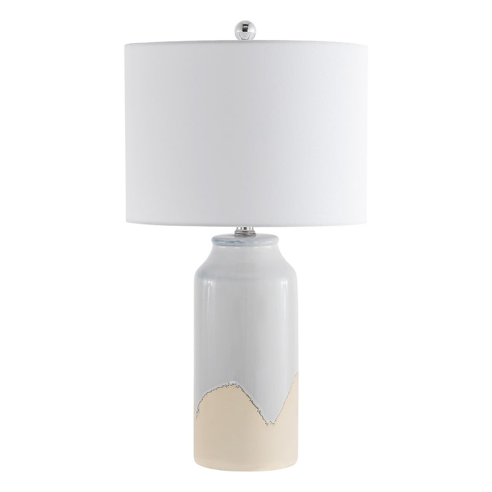 Bevlen Table Lamp - Contemporary Glossy White & Matte Clay Design for Elegant Home Décor Accent
