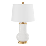 Safavieh Emberson, 25 Inch, Ivory/Gold, Ceramic Table Lamp Ivory / Gold Ceramic TBL4414A