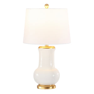 Safavieh Emberson, 25 Inch, Ivory/Gold, Ceramic Table Lamp Ivory / Gold Ceramic TBL4414A