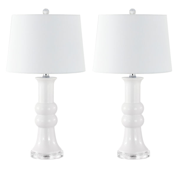 Lamber Table Lamp Set of 2 - Elegant Hourglass Design with Acrylic Base for Modern Home Décor