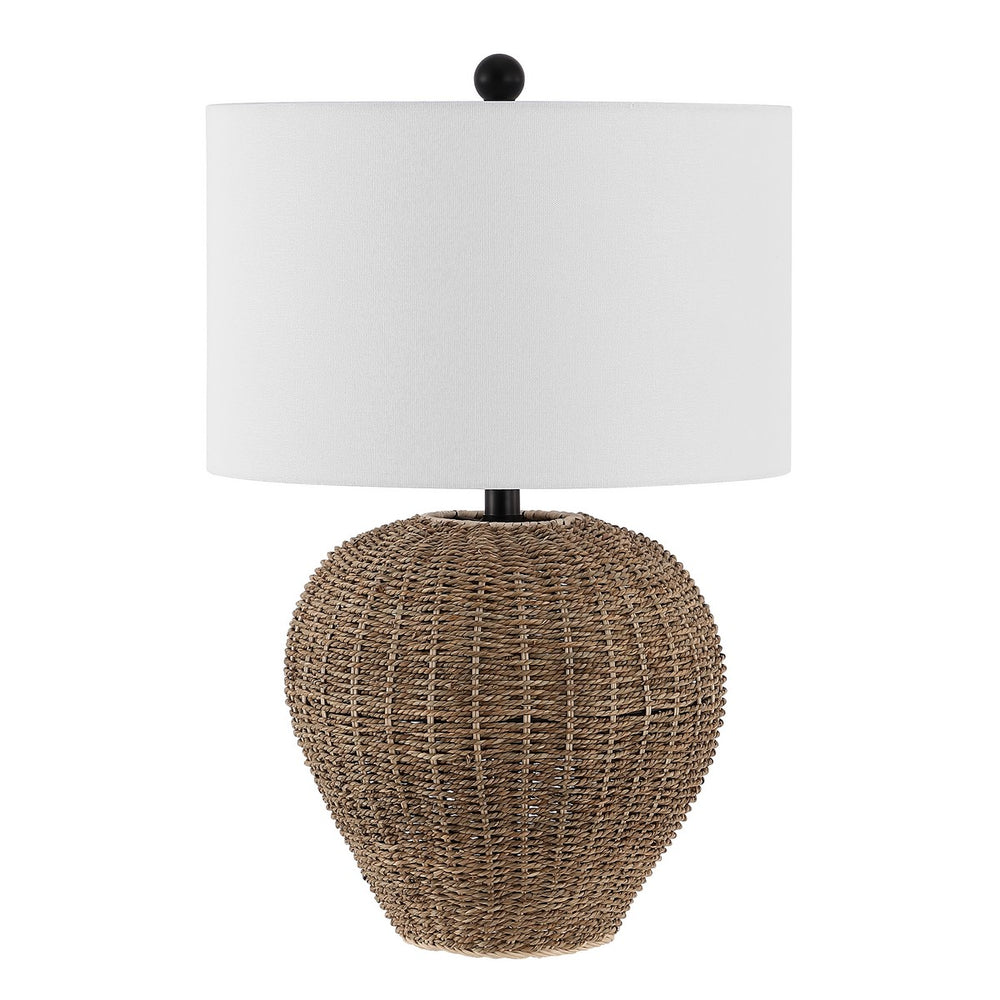 Firth Table Lamp - Stylish Rattan Design with White Drum Shade for Tropical Home Decor Vibes