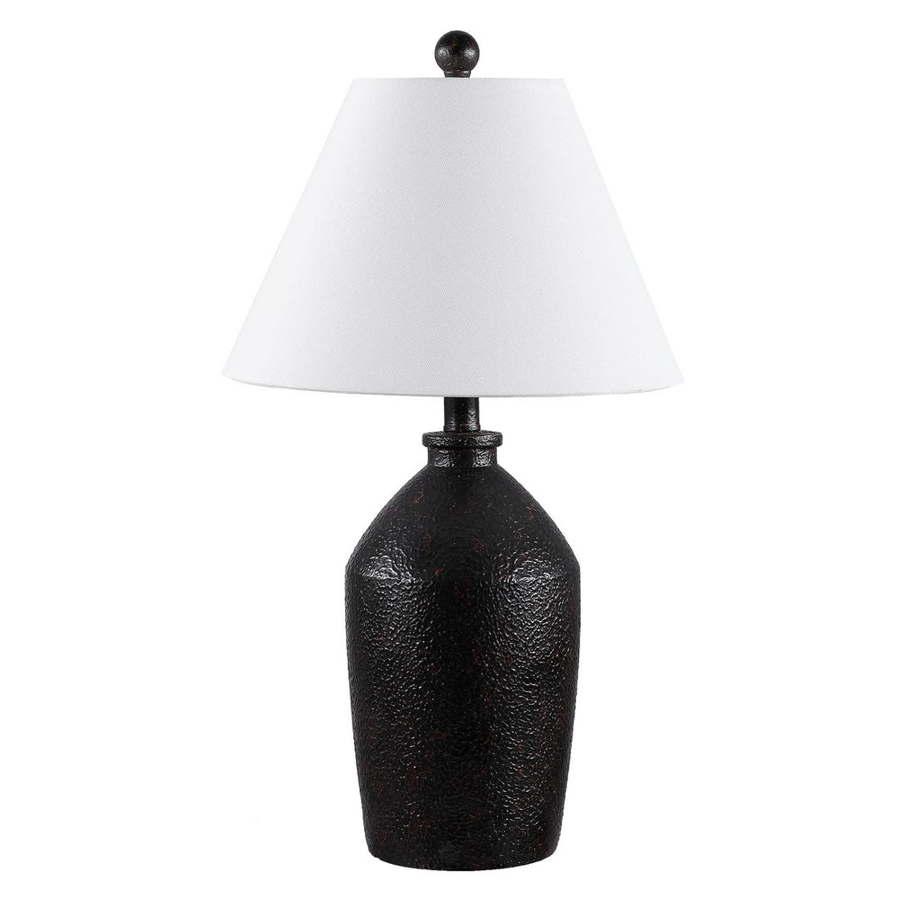 Selna Table Lamp - Ancient Pottery Inspired Design with White Empire Shade for Cozy Elegance