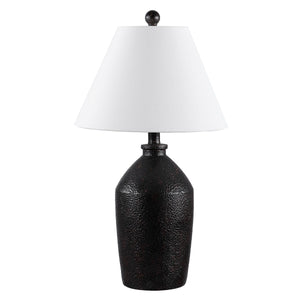 Selna Table Lamp - Ancient Pottery Inspired Design with White Empire Shade for Cozy Elegance