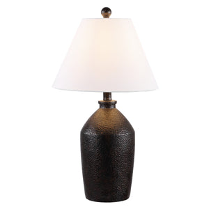 Selna Table Lamp - Ancient Pottery Inspired Design with White Empire Shade for Cozy Elegance