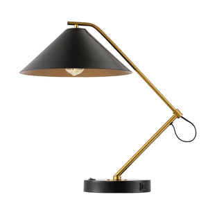 Safavieh Moseby, 21 Inch, Black/Brass, Iron Table Lamp W/ Usb Port Black / Brass Metal TBL4459A-U