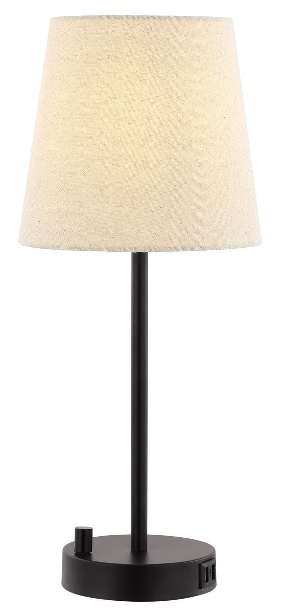 Safavieh Fowley, 18.75 Inch, Black, Iron Table Lamp W/ Usb Port Black Metal TBL4461A-U