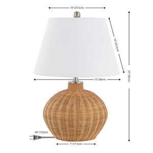 Safavieh Juana, 22 Inch, Natural, Rattan Table Lamp Natural Rattan TBL4468A