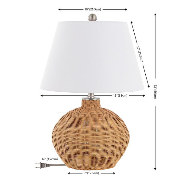 Safavieh Juana, 22 Inch, Natural, Rattan Table Lamp Natural Rattan TBL4468A