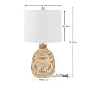 Safavieh Oroya, 23 Inch, Light Natural, Rattan Table Lamp TBL4473A