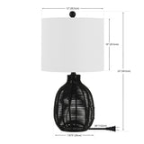 Safavieh Oroya, 23 Inch, Black, Rattan Table Lamp TBL4473B