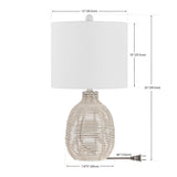 Safavieh Oroya, 23 Inch, White, Rattan Table Lamp TBL4473C