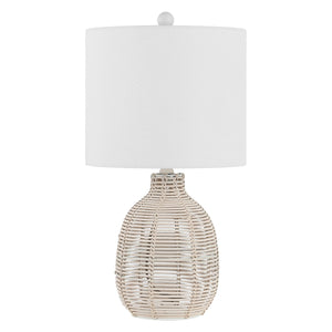 Safavieh Oroya, 23 Inch, White, Rattan Table Lamp TBL4473C